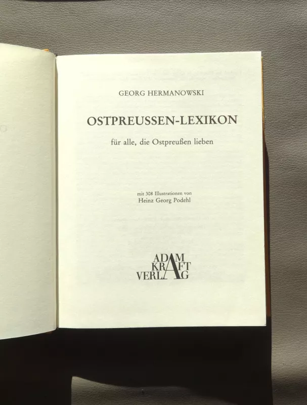 Rytprūsių žodynas - Georg Hermanowski, knyga 2