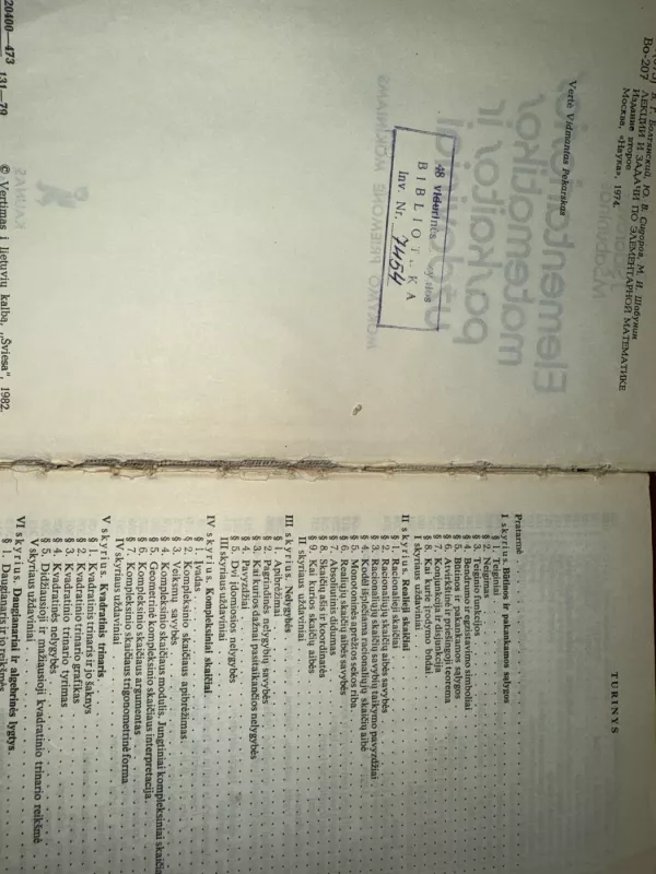 Elementariosios matematikos paskaitos ir uždaviniai - Autorių Kolektyvas, knyga 3