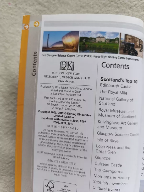 DK Eyewitness travel guide TOP 10 Scotland - DK Eyewitness, knyga 6