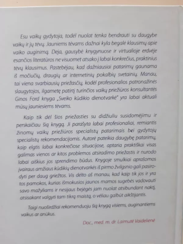 Sveiko kūdikio dienotvarkė - Gina Ford, knyga 3