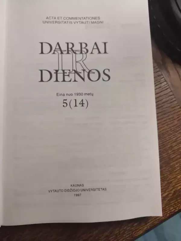 Darbai ir dienos 5(14) - Autorių kolektyas, knyga 3