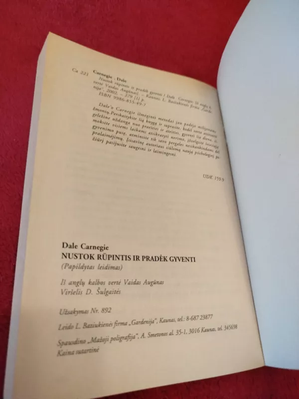 Nustok rūpintis ir pradėk gyventi - Dale Carnegie, knyga 6