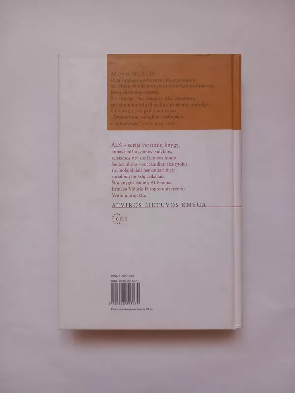Socialinių mokslų filosofija - Martin Hollis, knyga 3