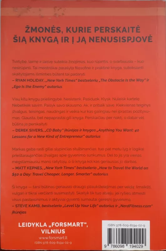 Subtilus menas nekrušti sau (ir kitiems) proto - Mark Manson, knyga 3