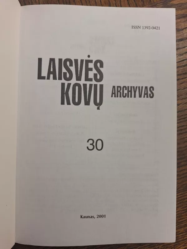 Laisvės kovų archyvas (30 tomas) - Dalia Kuodytė, knyga 3