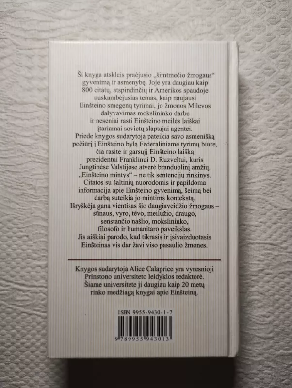 Einšteino mintys - A. Calaprice, knyga 3