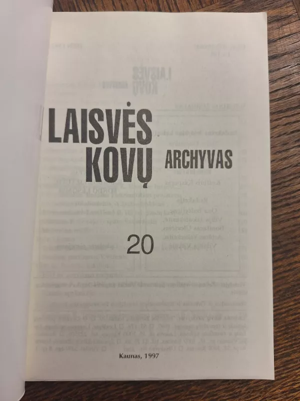 Laisvės kovų archyvas (20 tomas) - Dalia Kuodytė, knyga 3