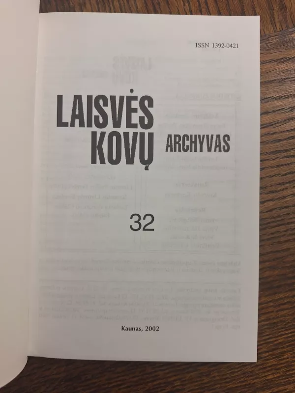 Laisvės kovų archyvas (32 tomas) - Autorių Kolektyvas, knyga 3