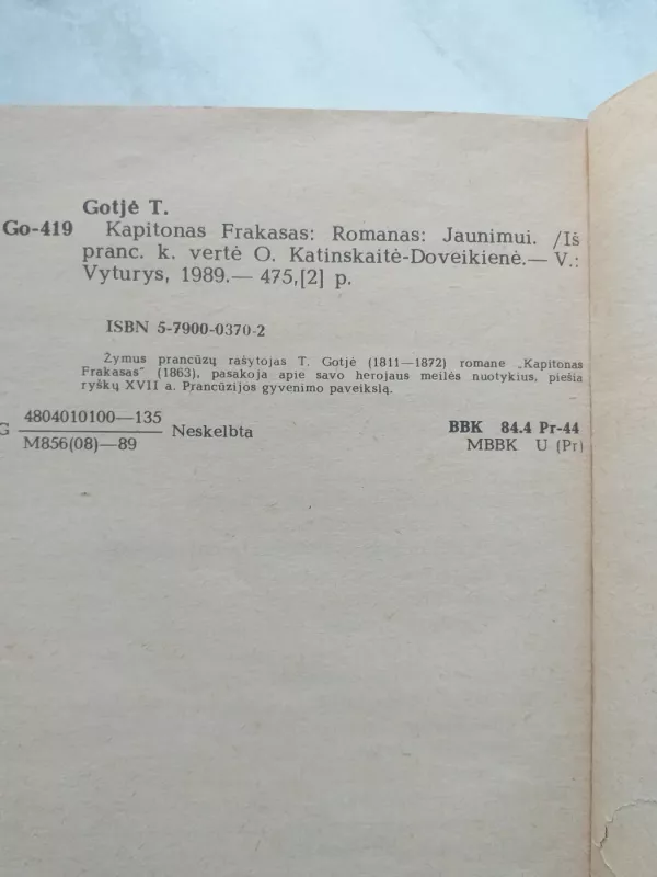 Kapitonas Frakasas - Teofilis Gotje, knyga 3