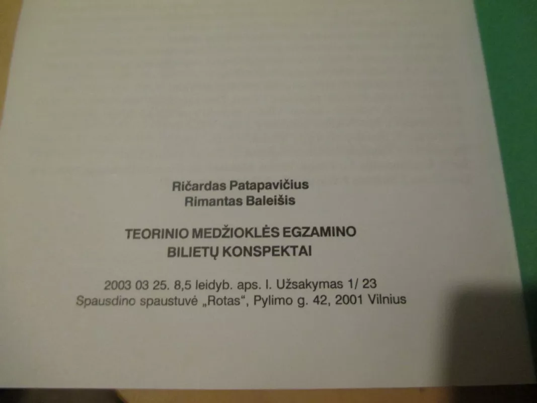 Teorinio medžioklės egzamino bilietų konspektai - Autorių Kolektyvas, knyga 5