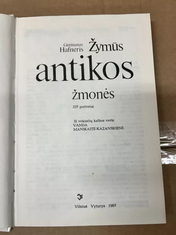 Žymūs antikos žmonės - Germanas Hafneris, knyga 3