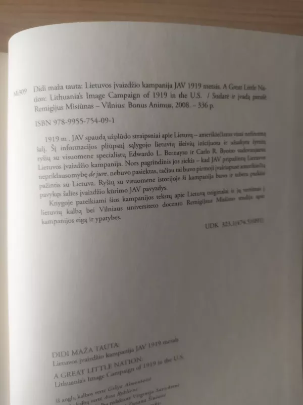 Didi maža tauta: Lietuvos įvaizdžio kampanija JAV 1919 metais - Remigijus Misiūnas, knyga 5