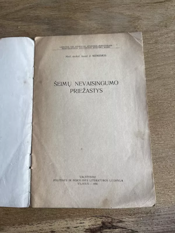 Šeimų nevaisingumo priežastys - J. Neniškis, knyga 3
