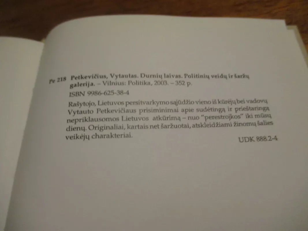 Durnių laivas - Vytautas Petkevičius, knyga 6