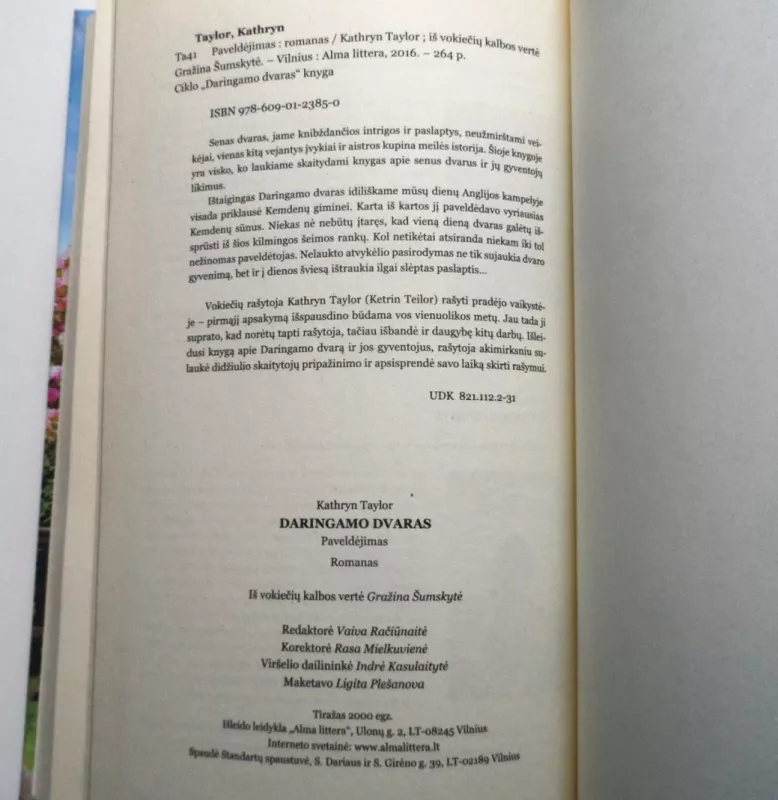 Daringamo dvaras. Paveldėjimas - Kathryn Taylor, knyga 5