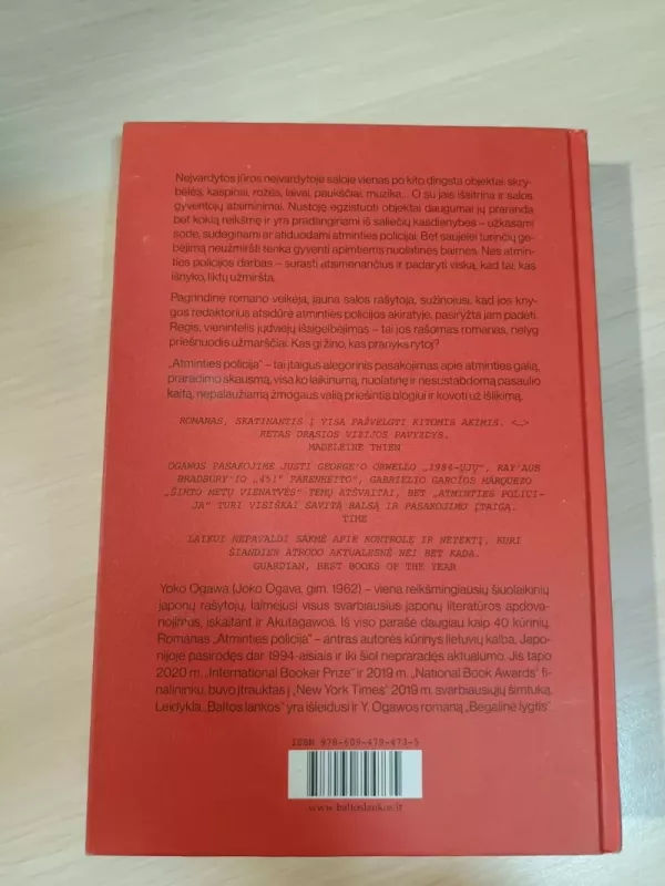 Atminties policija - Yoko Ogawa, knyga 3