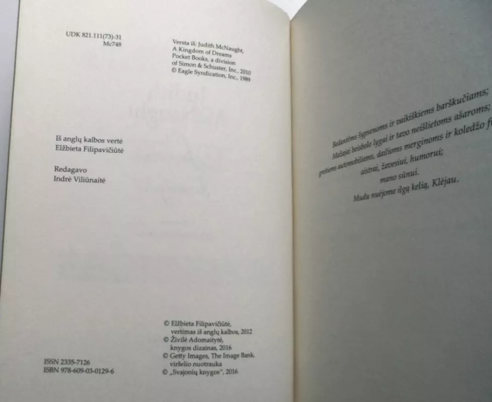 Svajonių karalystė - Judith McNaugth, knyga 5