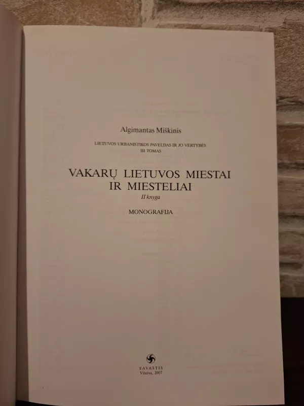 Vakarų Lietuvos miestai ir miesteliai (3 tomas) (2 knyga) - Algimantas Miškinis, knyga 3