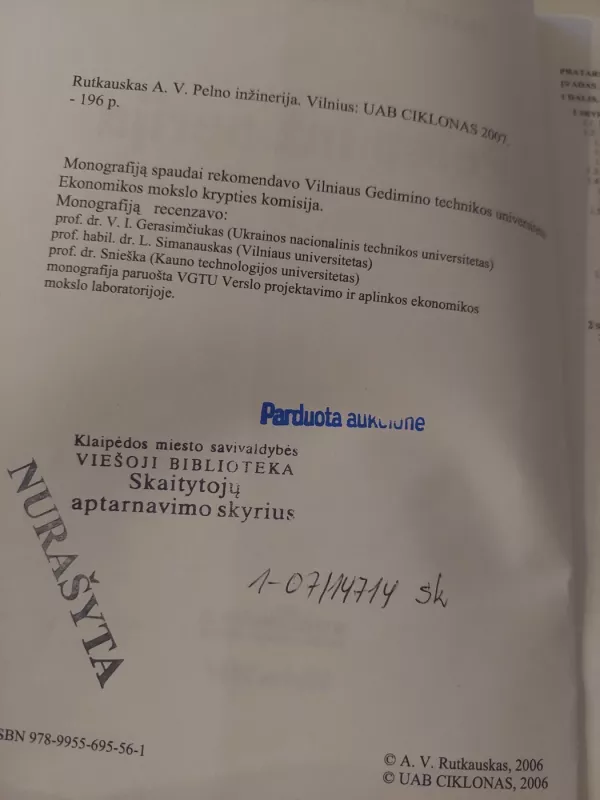 Pelno inžinerija - Aleksandras Vytautas Rutkauskas, knyga 3