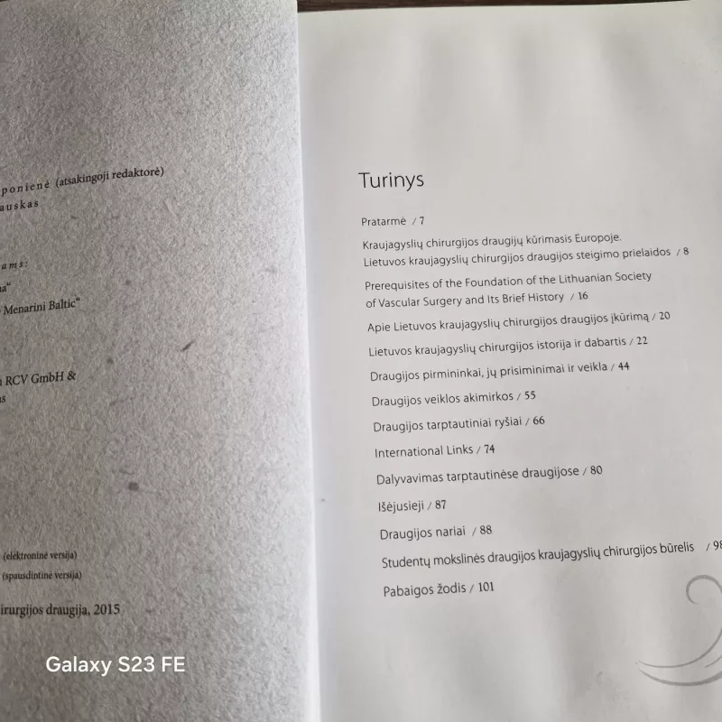 LIETUVOS kraujagyslių chirurgijos draugijai- 25 - Dalia Triponienė, knyga 3
