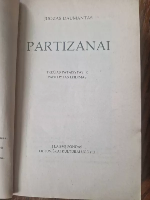Partizanai - Juozas Daumantas, knyga 3