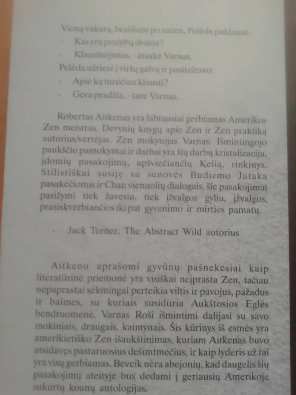 Zen mokytojas varnas - Robert Aitken, knyga 4