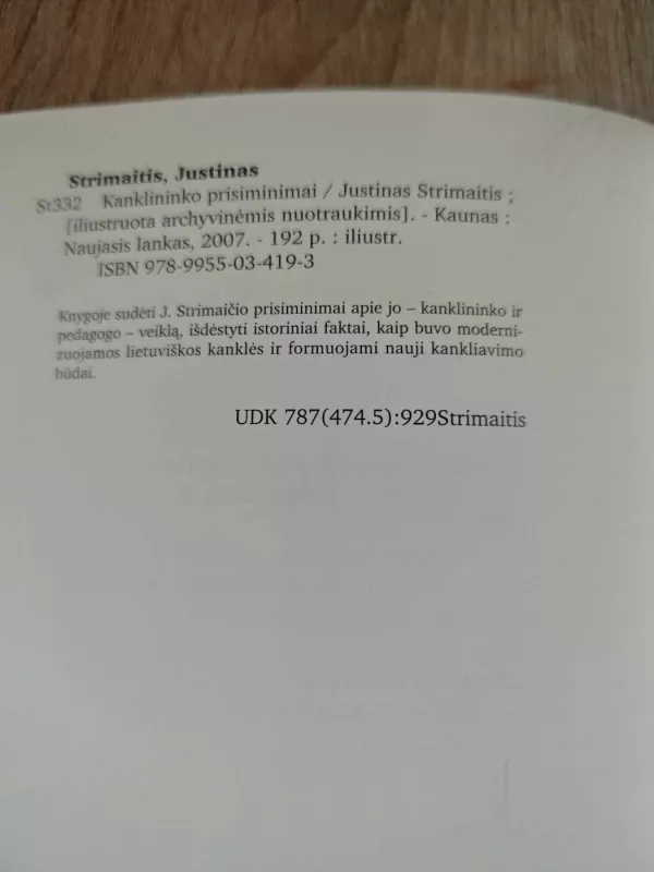 Kanklininko prisiminimai - Justinas Tumenas, knyga 4