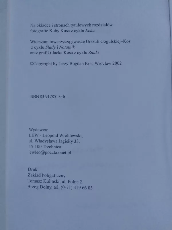 Słowa i znaki - Jerzy Bogdan Kos, knyga 4