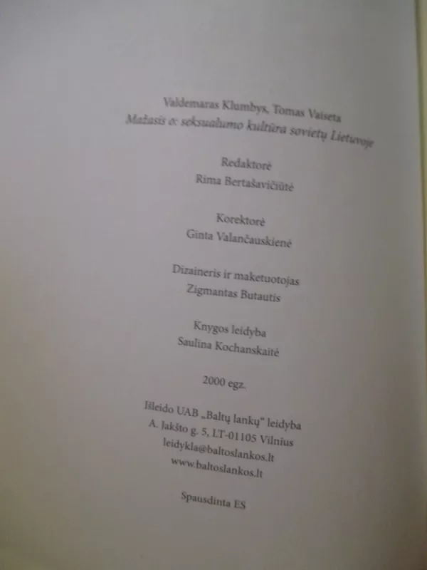 Mažasis o: seksualumo kultūra sovietų Lietuvoje - Tomas Vaiseta, knyga 4