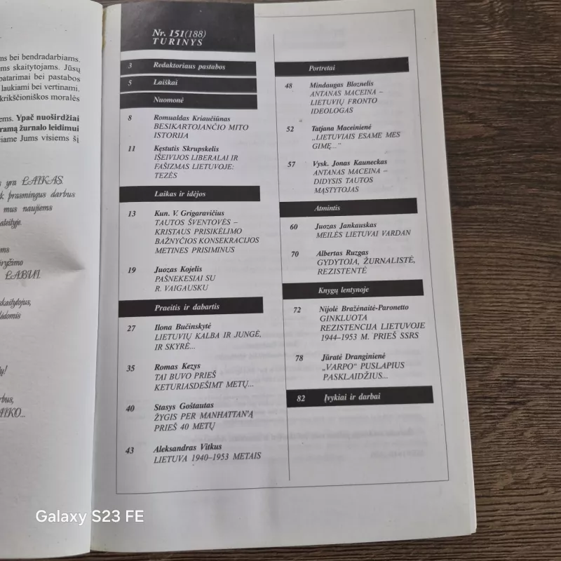 Į LAISVĘ 2005 spalis-gruodis Nr.151(188) - Autorių Kolektyvas, knyga 3