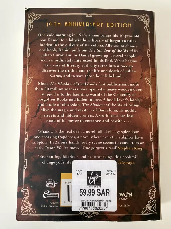 The Shadow of the Wind - Carlos Ruiz Zafon, knyga 4