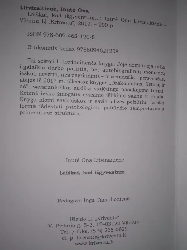 Laiškai, kad išgyventum. . . - Inutė Ona Litvinaitienė, knyga 5