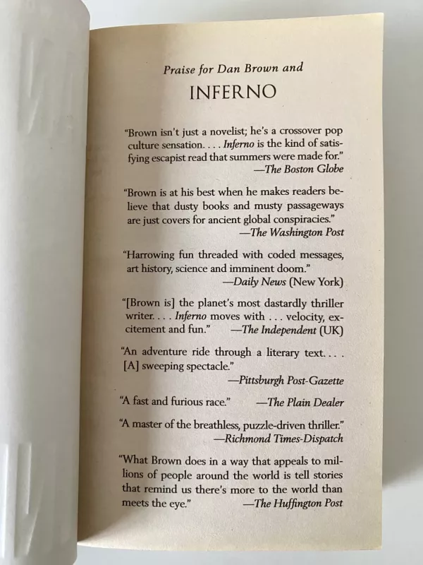 Inferno - Dan Brown, knyga 4