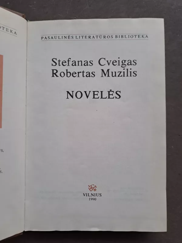 Novelės - Stefanas Cveigas, Robertas  Muzilis, knyga 2