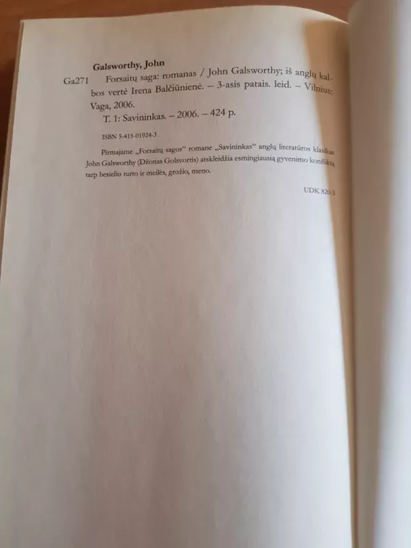 Forsaitų saga (I tomas): Savininkas - John Galsworthy, knyga 4