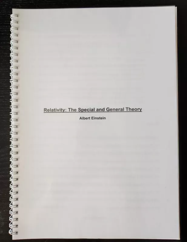Relativity: The Special and General Theory - Albert Einstein, knyga 2