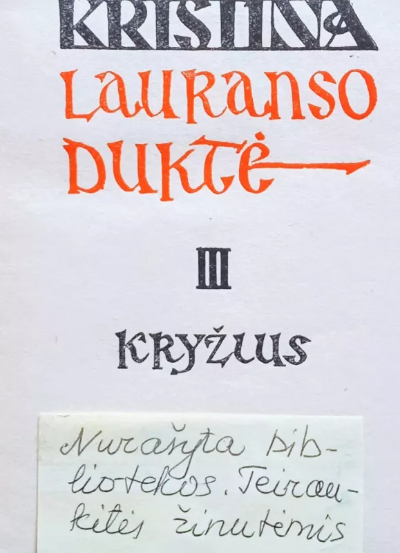 Kristina Lauranso duktė (III tomas) - Sigrid Undset, knyga 3