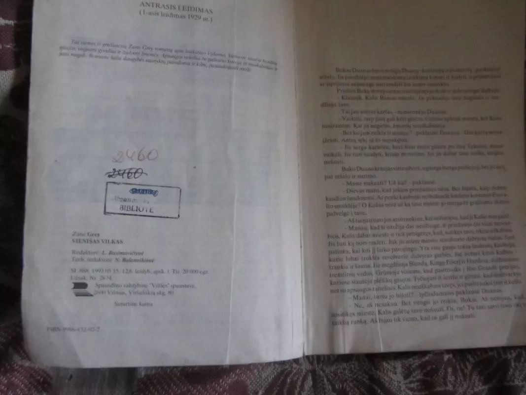 Vienišas vilkas - Zane Grey, knyga 3