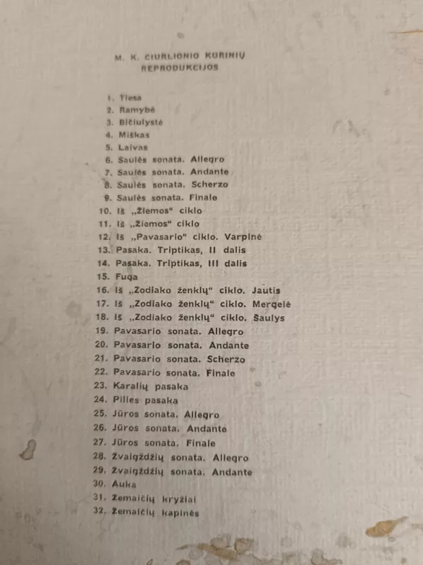 M. K. Čiurlionis  reprodukcijos - J. Grigienė, knyga 6