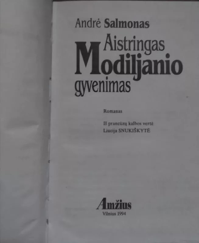 Aistringas Modiljanio gyvenimas - Andre Salmon, knyga 3