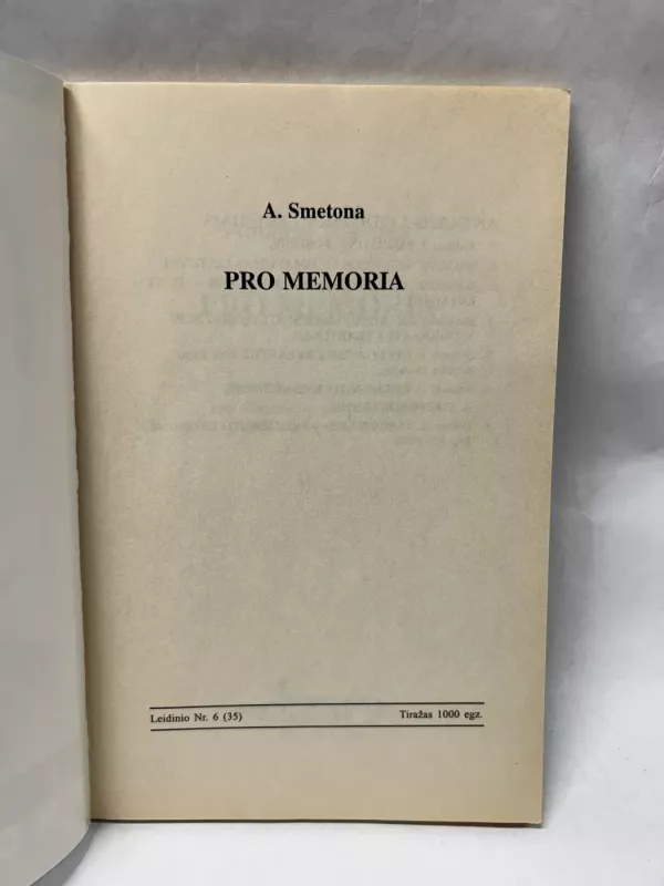 Pro Memoria - Antanas Smetona, knyga 4