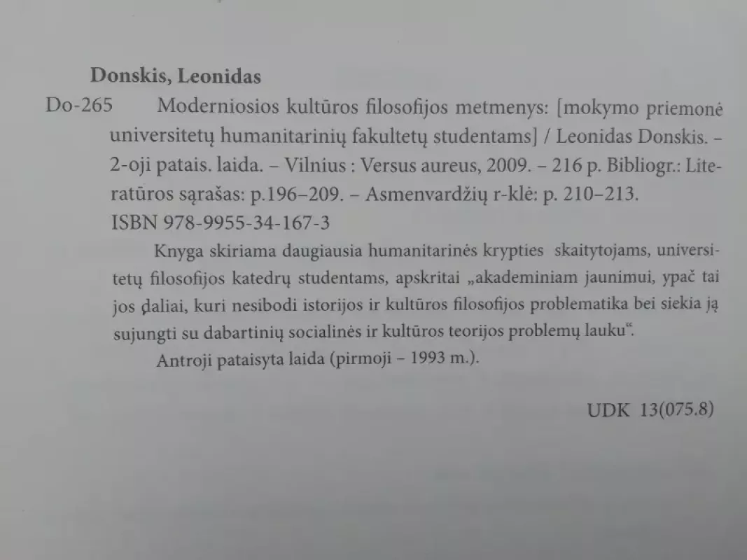 Moderniosios kultūros filosofijos metmenys - Leonidas Donskis, knyga 4