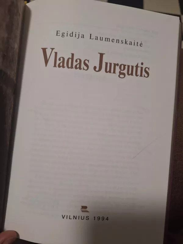 Vladas Jurgutis - Egidija Laumenskaitė, knyga 3