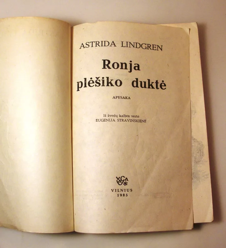 Ronja plėšiko duktė - ASTRIDA LINDGREN, knyga 6