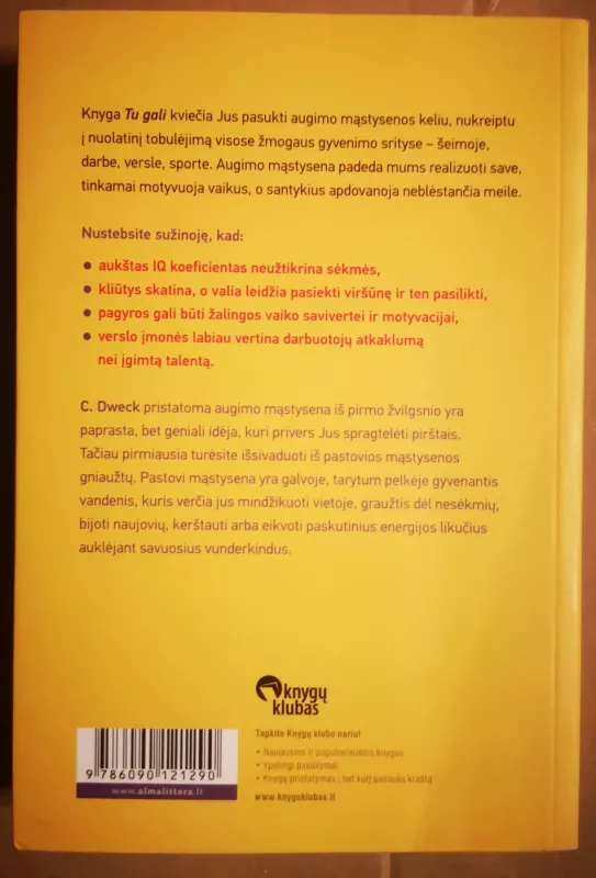 Tu gali: atskleiskite savo galimybes - Carol Dweck, knyga 3
