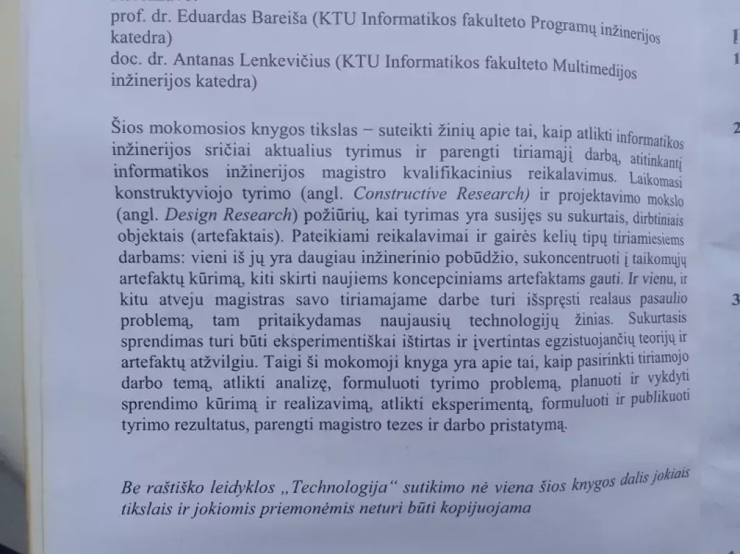 Informacinių sistemų inžinerijos magistrų darbų metodiniai nurodymai - Rita Butkienė, knyga 4
