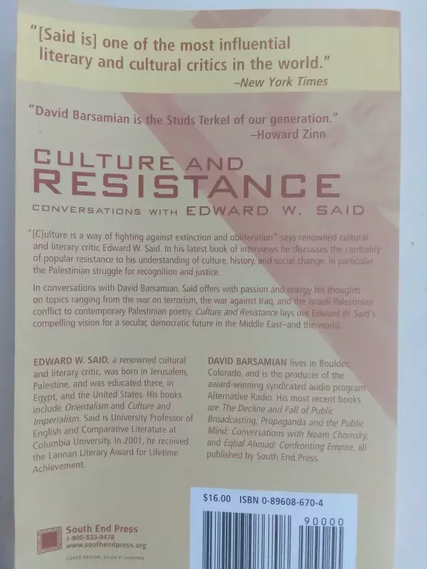 Culture and resistance Conversations with Edward W. Said - David Barsamian, knyga 3