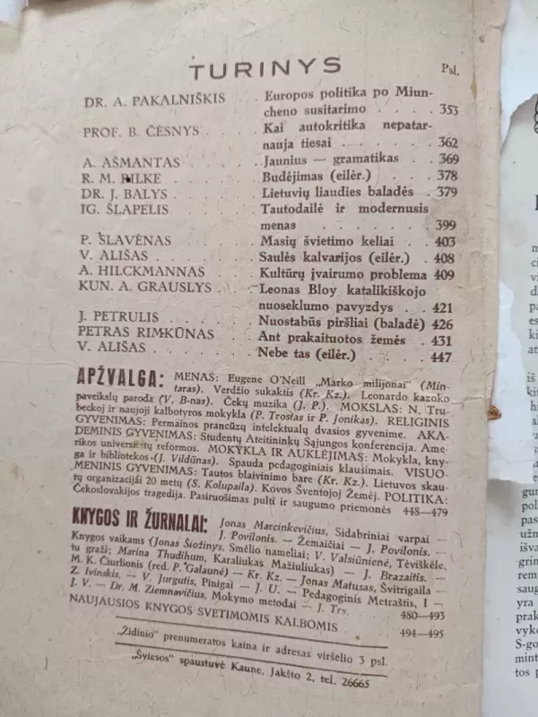 Židinys 1938 Nr, 10 - Rinktinis kolektyvas, knyga 3