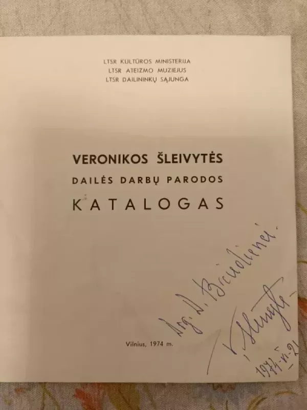 Veronikos Šleivytės dailės darbų parodos katalogas - An. Martinionis, knyga 3