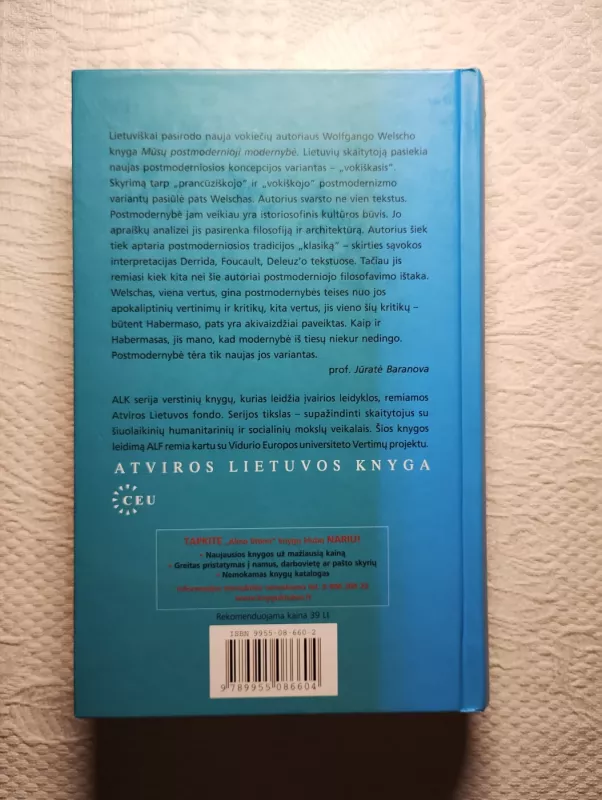 Mūsų postmodernioji modernybė - Wolfgang Welsch, knyga 3